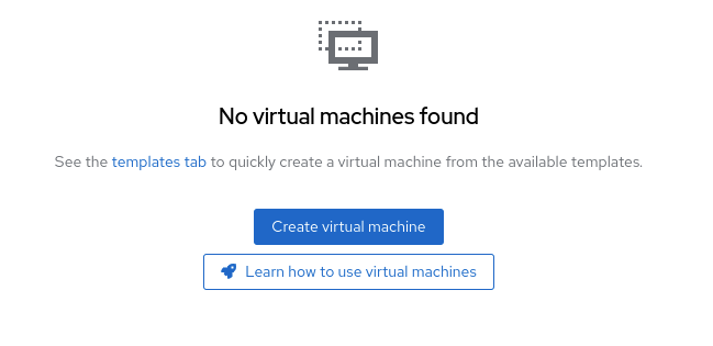 No virtual machines found warning